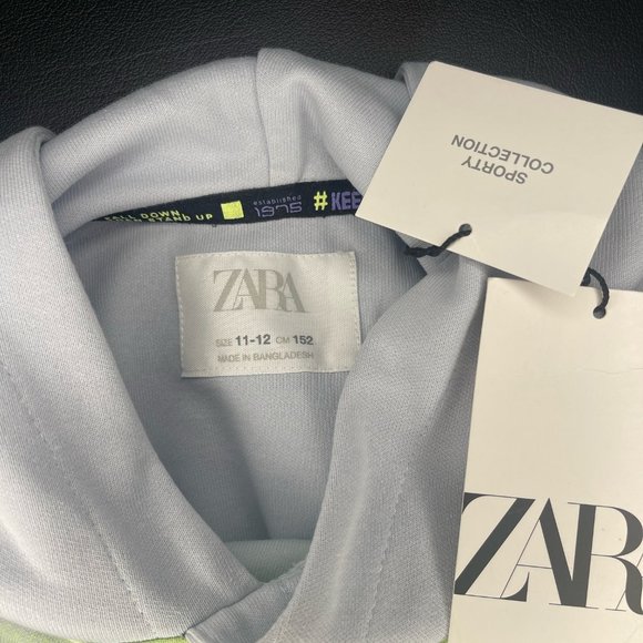 Zara Sports Neon Spray Painted Hooded Sweatshirt BNWT Size 11-12 (152 cm) - Picture 6 of 6